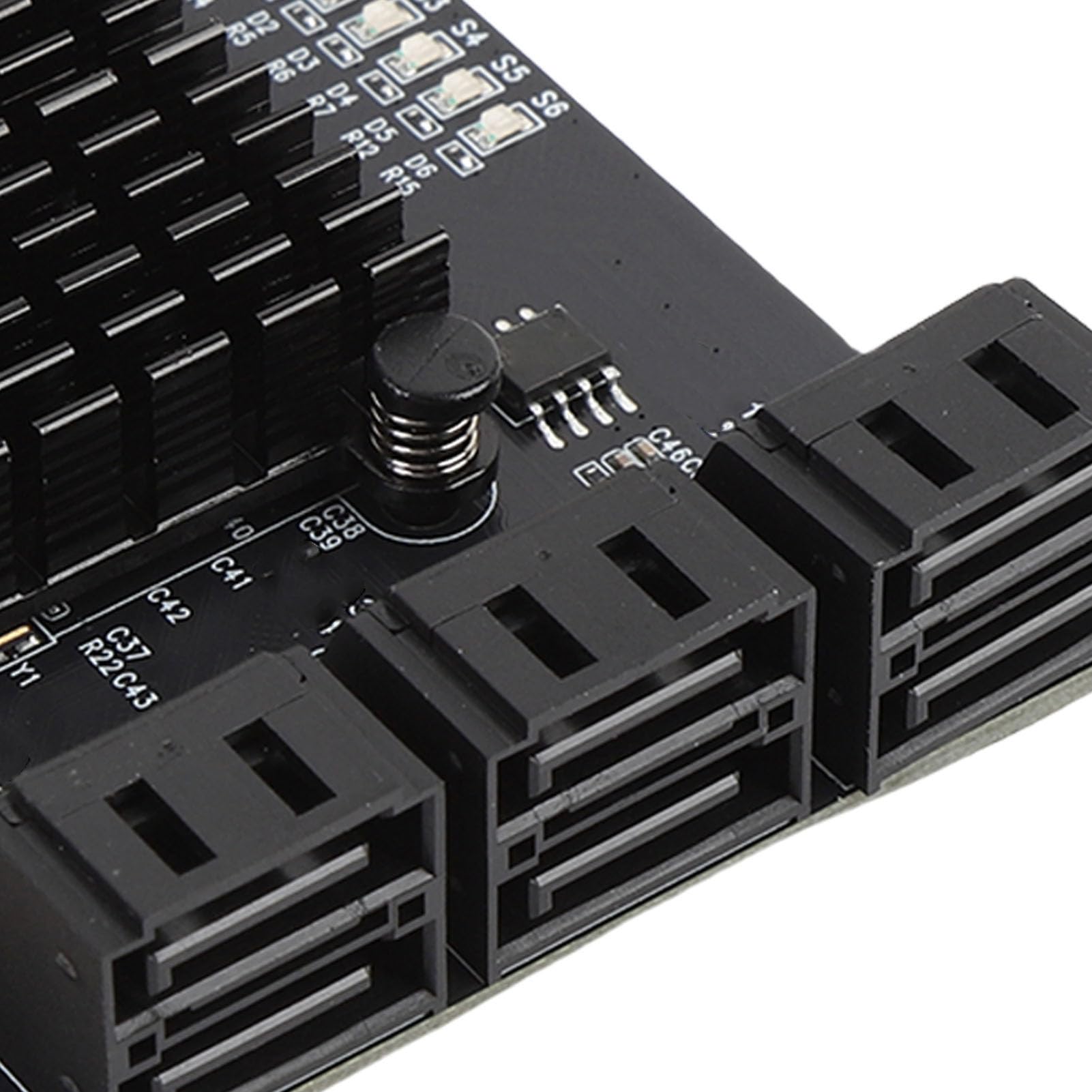 ASHATA Scheda di espansione a 6 porte, adattatore PCIE a 6 porte per disco rigido con chipset ASM1166 per velocità di trasferimento veloce e prestazioni stabili