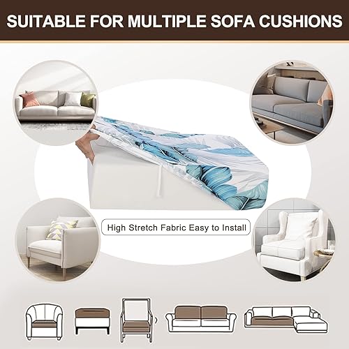 Miniatura 6 de NIBESSER Fundas de cojín impresas para sofá, fundas de cojín de repuesto para silla, suaves y elásticas para sofá, protector de muebles con parte