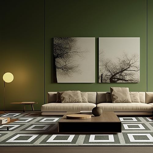 Miniatura 8 de Azulejos de alfombra, 0.35 pulgadas de altura del pelo no adhesivo, azulejos de alfombra de 16 x 16 pulgadas con acolchado antideslizante de