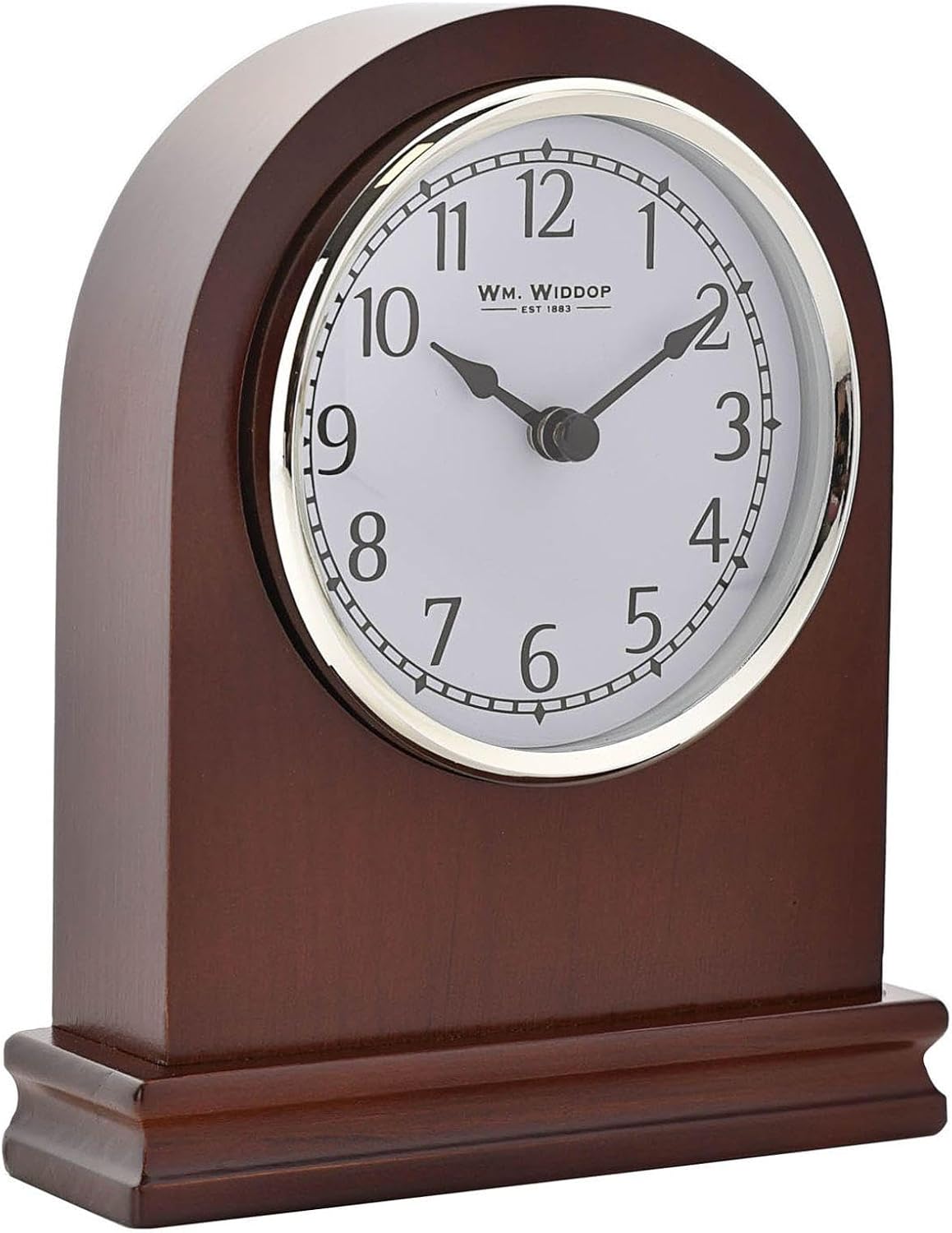 WBL Wm. Widdop Arched Birch Wood Mantel Clock with Arabic Dial (W9699)