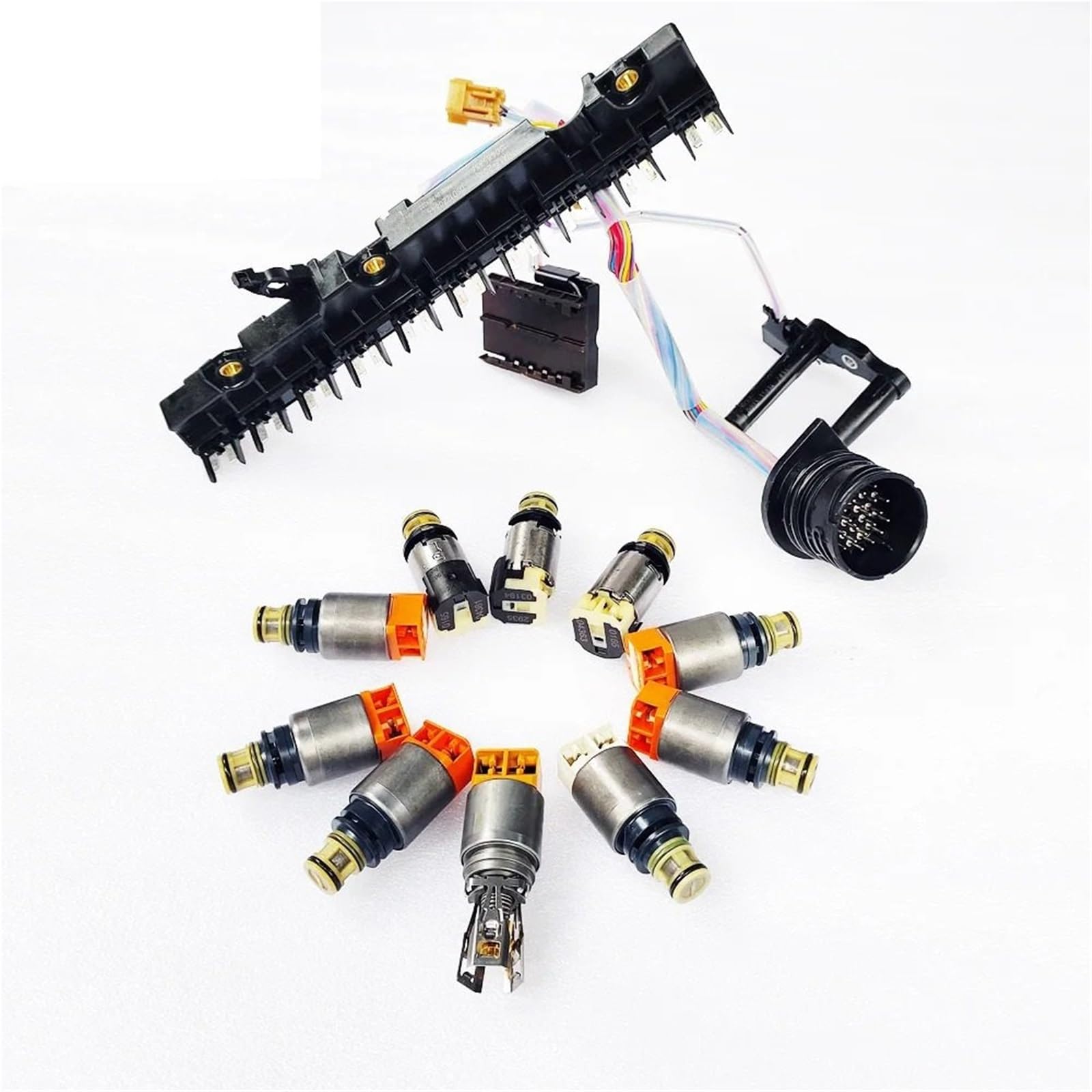 Tzobxdp 1 Set 9‑Speed Transmission Valve Solenoid With Harness Kit 9Hp48 Fit For Land Fit For Rover Fit For Range Evoque Discovery Transmission Valve Body Valve Body Solenoid Module(1 Set)