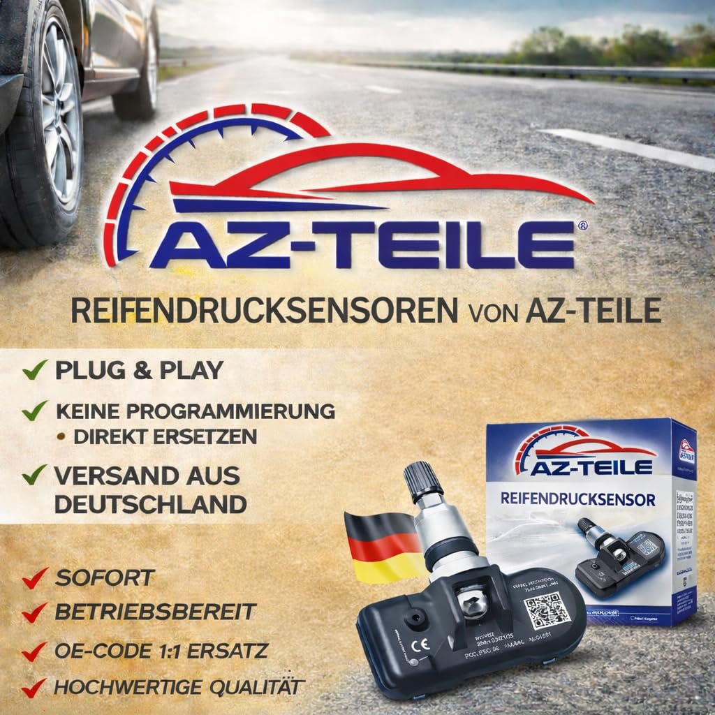 RDKS Sensoren 4er-Set Aluventil Schwarz, vergleichbar 36106877936 | passend für BMW, MINI und Toyota, 4er-Set Reifendrucksensoren 433 MHz, Schwarz Aluventil