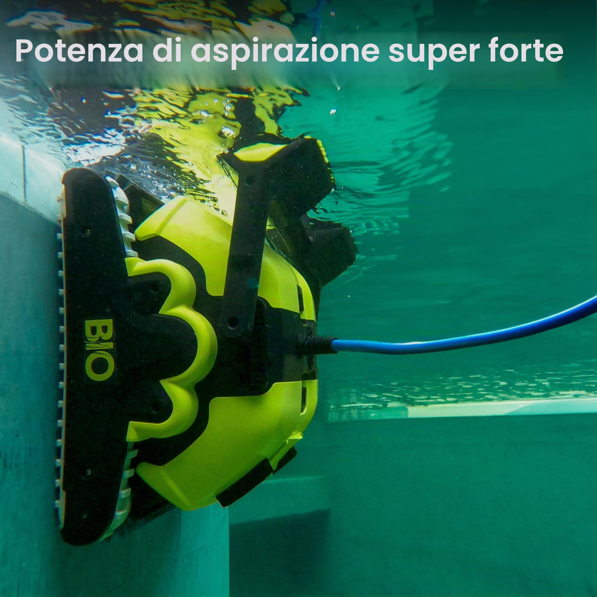 Dolphin Bio Suction Pulitore automatico per piscina con cavo – pavimento, linea di galleggiamento e pulizia delle pareti, piscine incassate fino a 15 m, cura dell'acqua