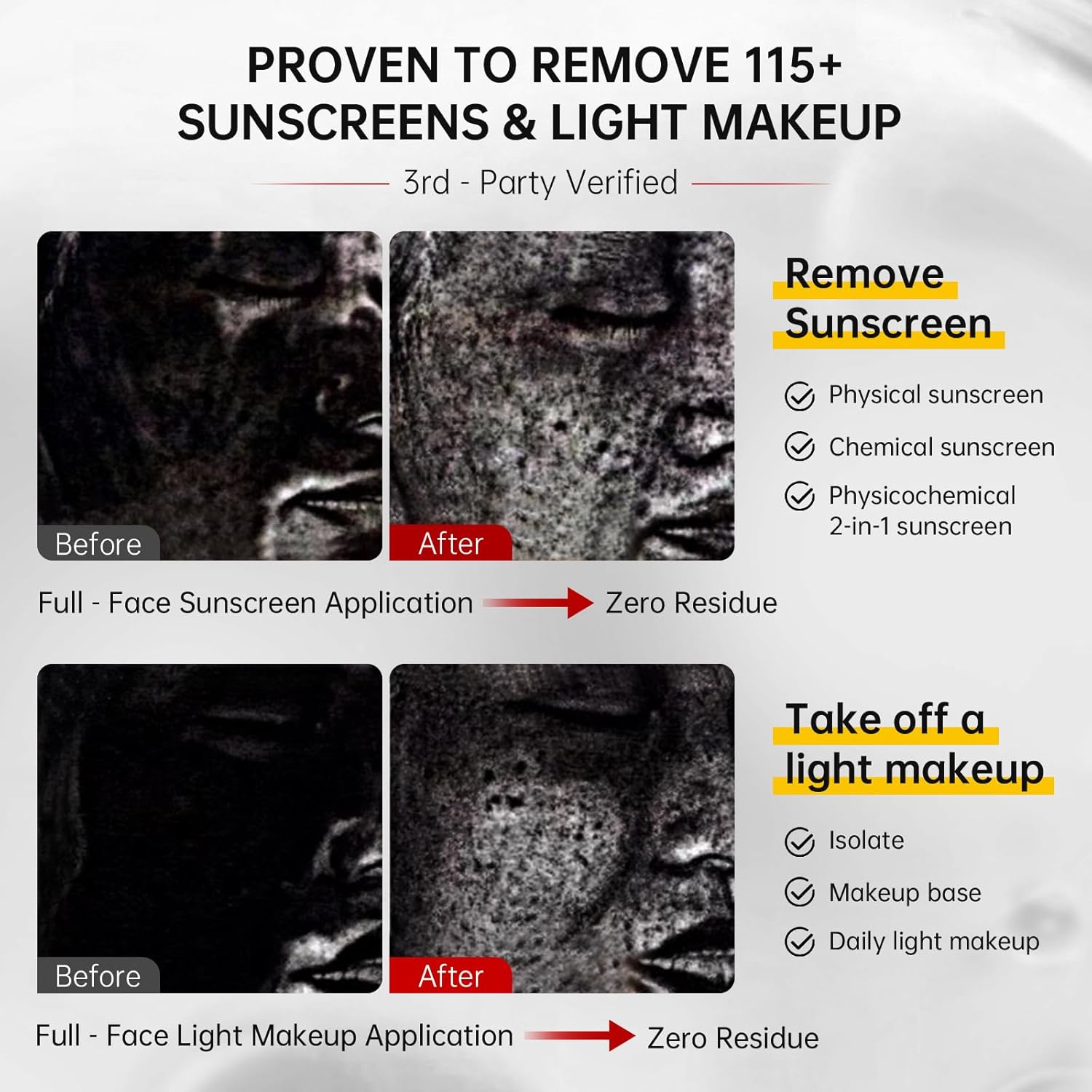 VGO Facial Cleanser, Daily Face Wash for Deep Pore Cleanser and Makeup Remover for Sensitive Oily Skin, Double Tube Design with Hyaluronic Acid, 3.52 Oz - Image 5