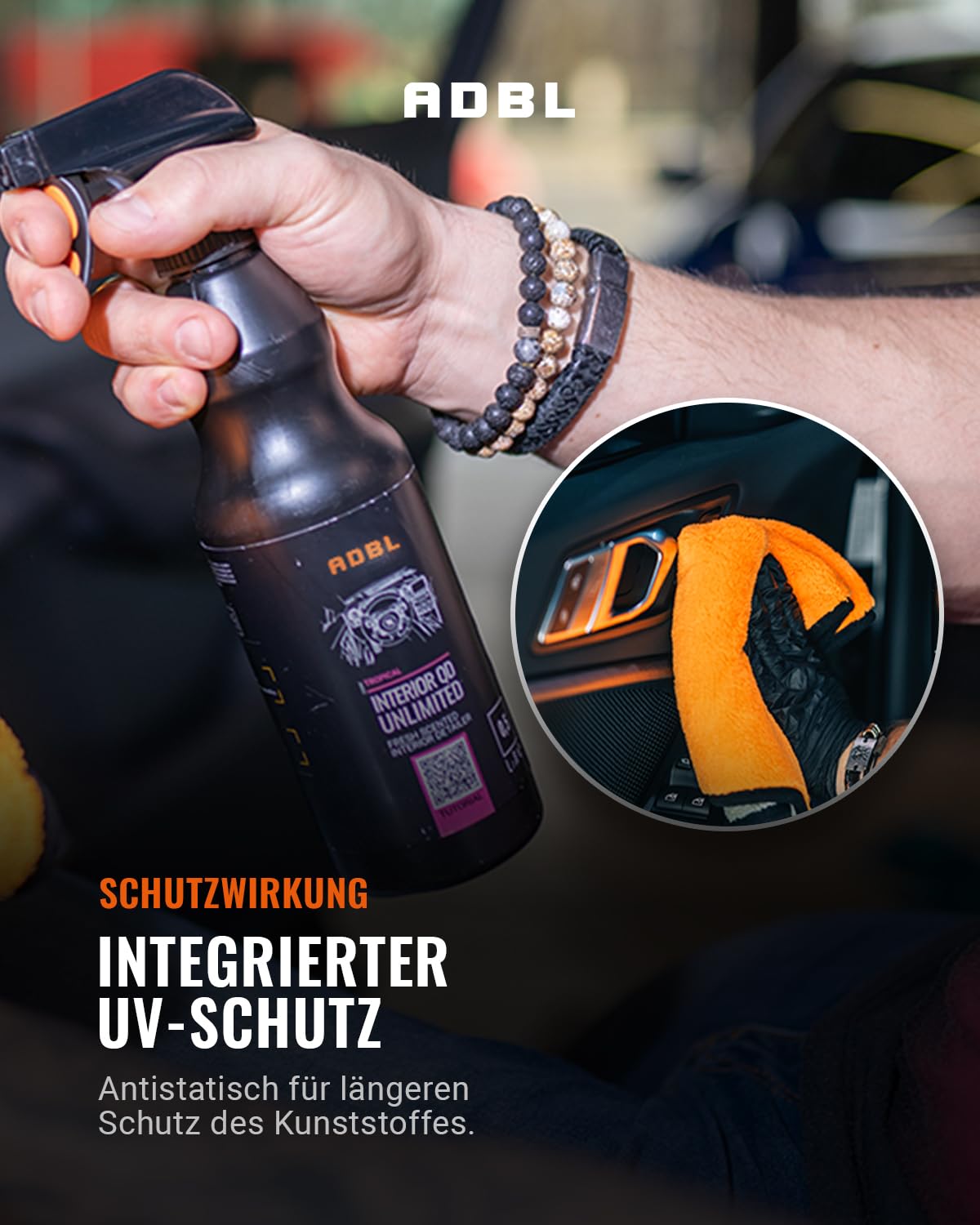 ADBL Interior QD Unlimited (1L) - Wysokiej jakości detailer do wnętrza - Odświeża, czyści i chroni - Antystatyczny z ochroną UV - Bezbłędne wykończenie dla wszystkich materiałów we wnętrzu
