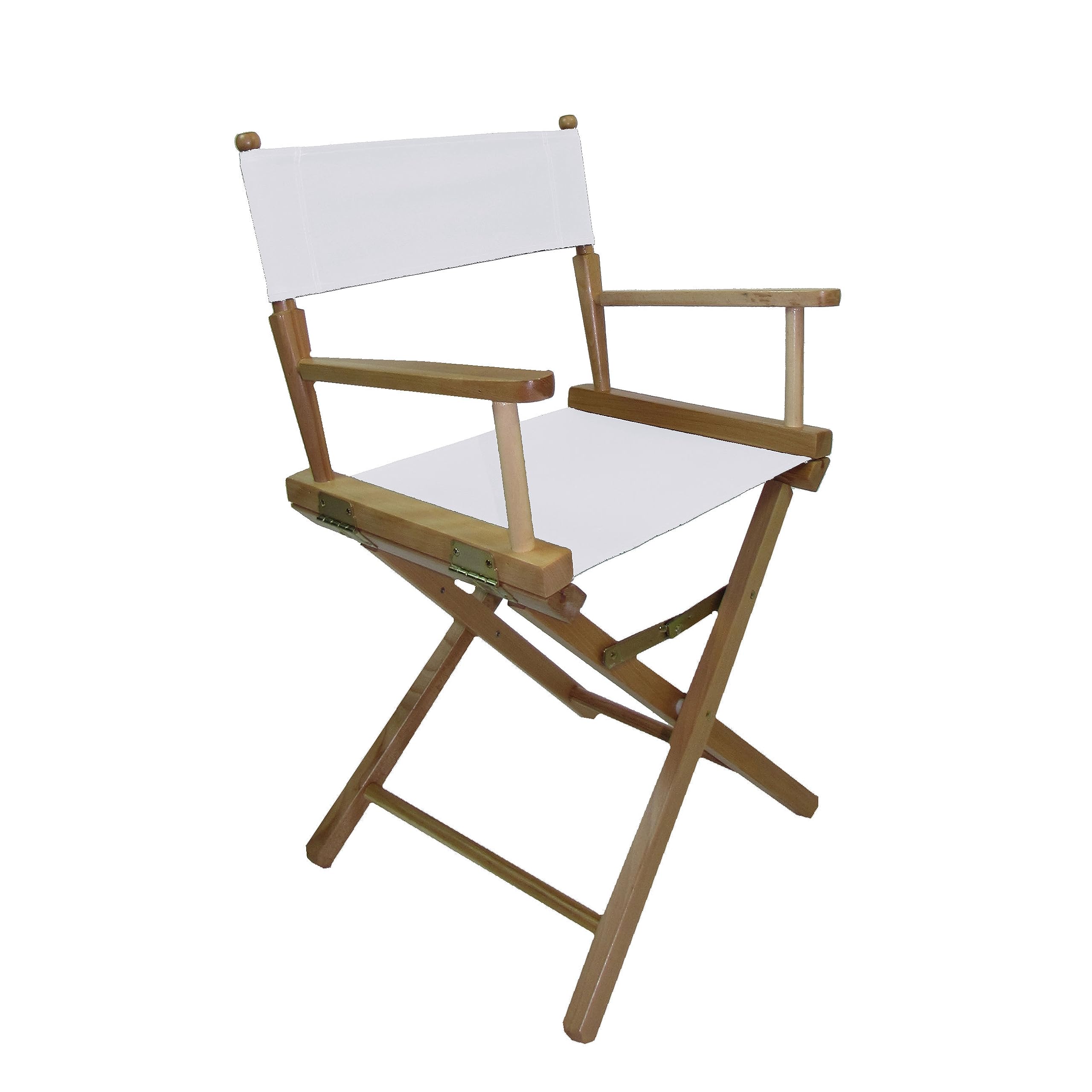 Personalized Imprinted TLT Contemporary 18 Inch Table Height Natural Frame Director's Chair - White