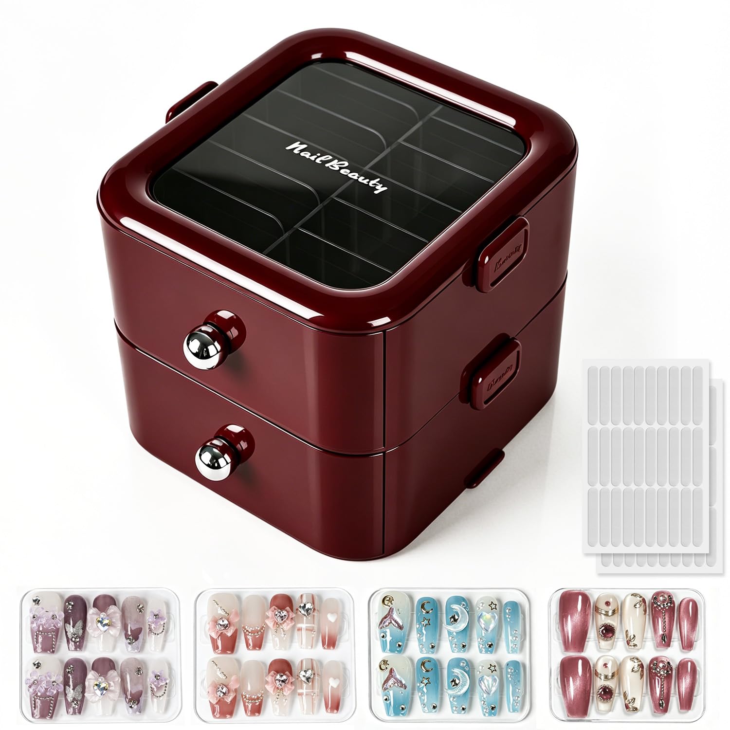 Amazon.com: JODSONE Press on Nail Packaging Display Case with 60