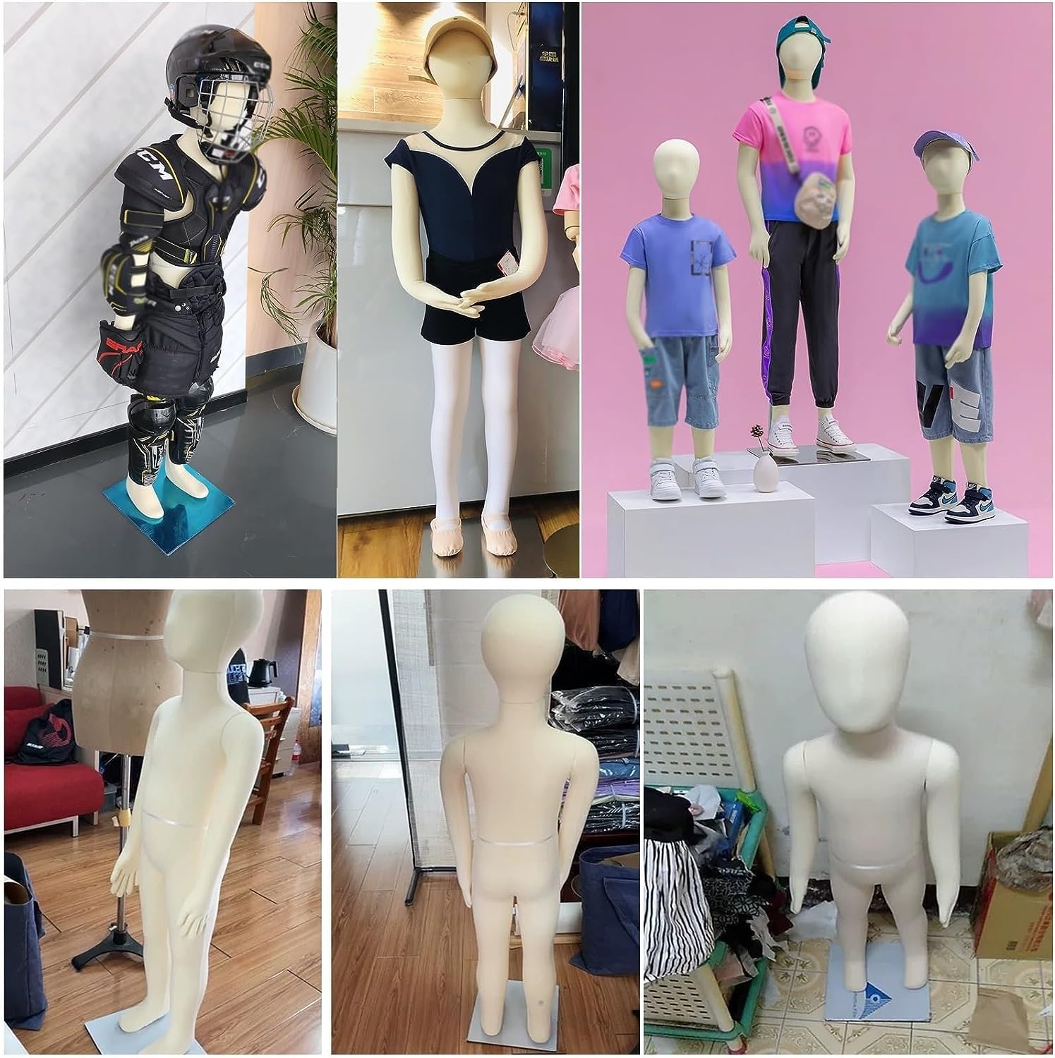 Maniquí de Costura Maniquíes de pie, Coser el Cuerpo del maniquí con articulaciones realistas, Base de Acero y Brazos Ajustables(8 Years Old)