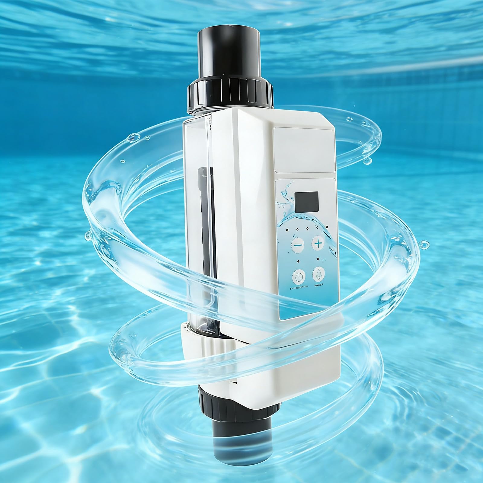 Salt Chlorine Generator System for Inground Pools Saltwater Pool Chlorinator Smart Saltwater Pool Chlorinator System Replacement for Saltwater System 40m³Pool