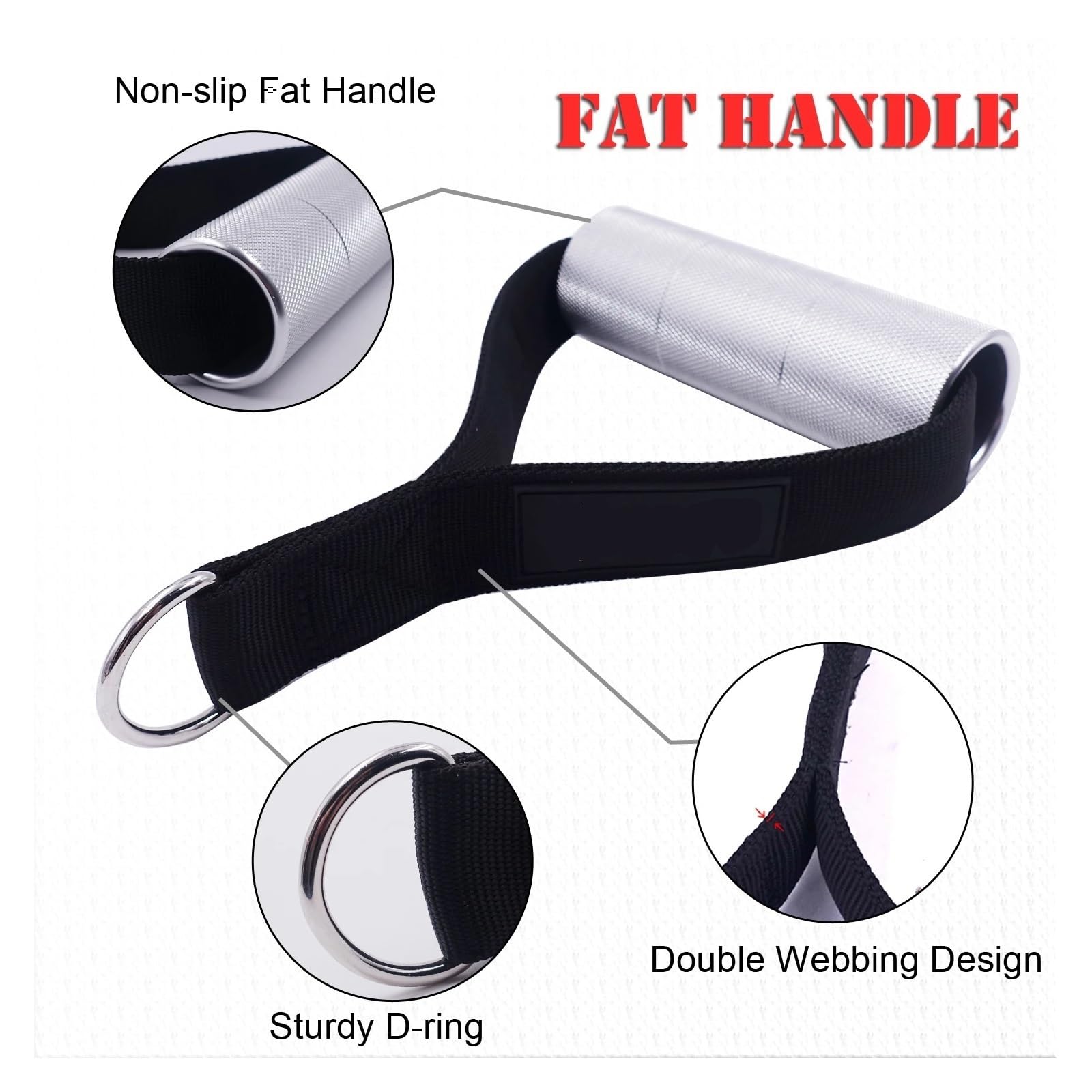 Heavy Grip Exercise Metal Handles for Home Gym Cable Machine Attachment Arm Wrestling Training Fitness Equipment Maniglie da Palestra (Color : 1pair)