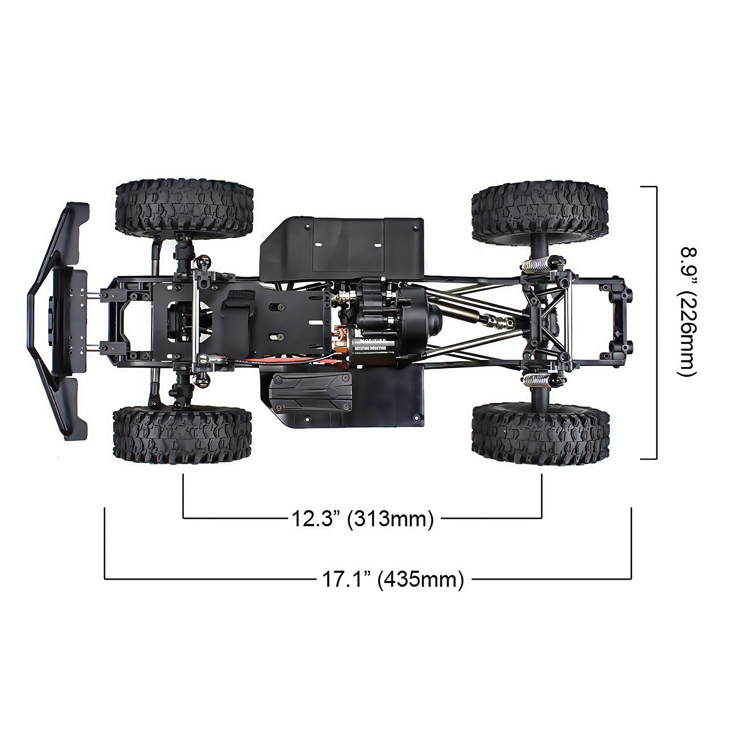 Amazon | 313mm 組み立て済みRCシャーシ ホイール付き フレームキット