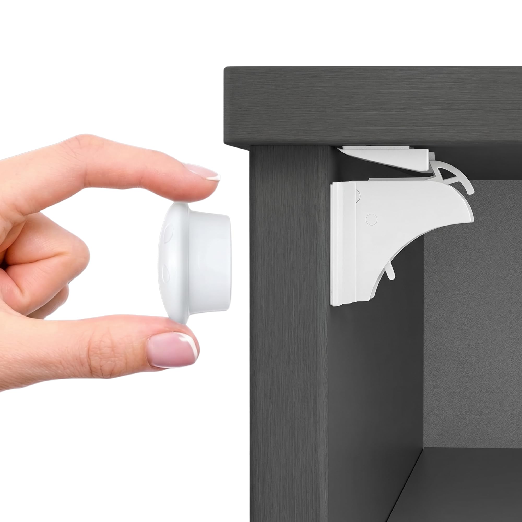 NODI Sécurité Placard Bébé Enfant – (12 Bloque Porte Magnétiques + 3 Clés Puissantes) - Protections Robustes Meubles, Portes & Tiroirs - Sans Perçage - Bloc Tiroir Magnétique, Design Invisible