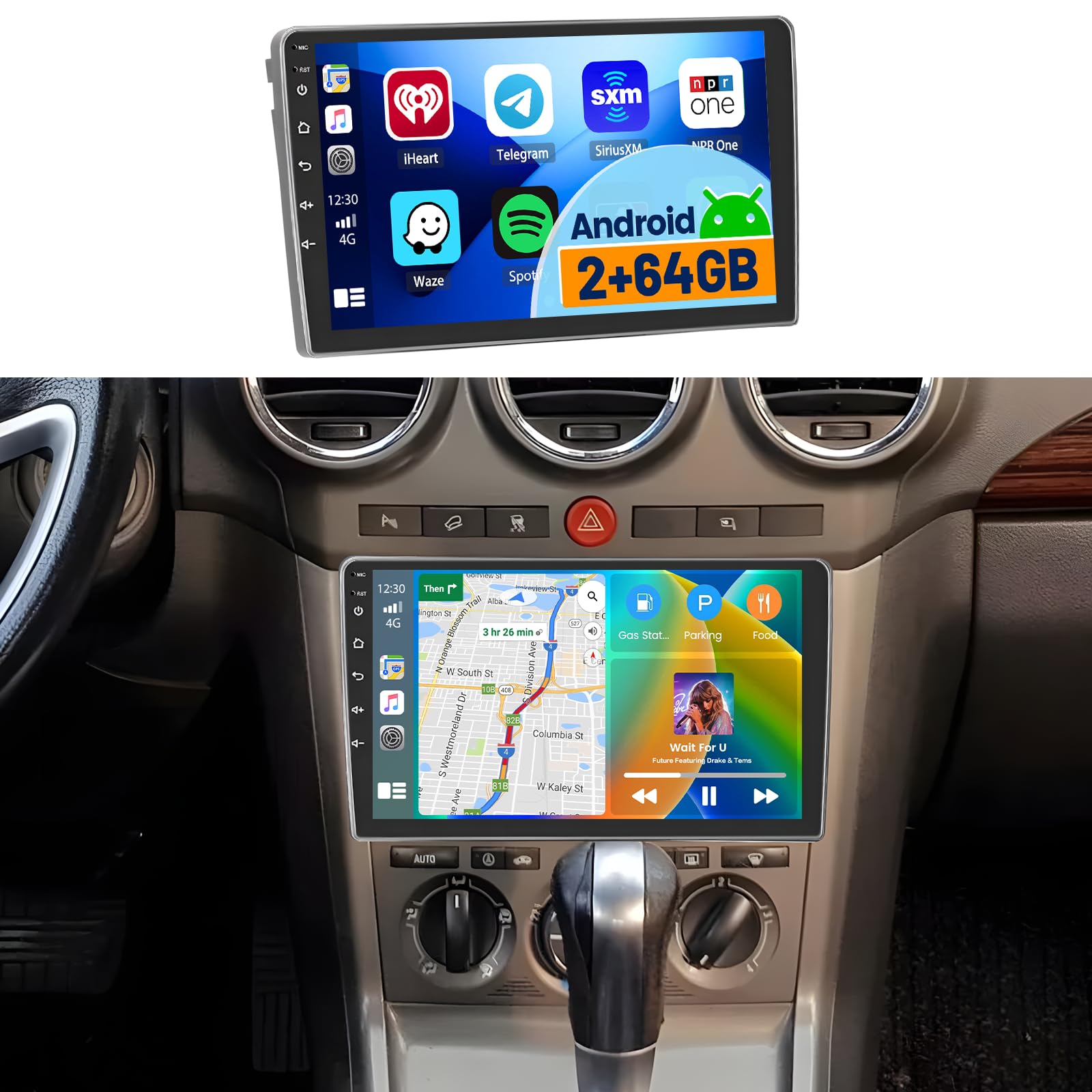 2+64G Android Radio Coche para Opel Astra H,Zafira B,Corse C D Inalámbrico Carplay Android Auto, 9 Pulgadas de Pantalla Táctil Radio con WiFi/Bluetooth/GPS/Cámara de Seguridad