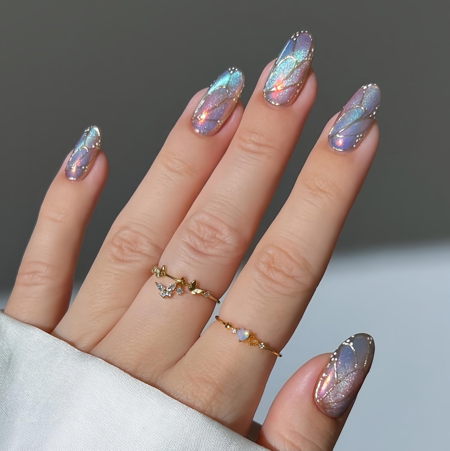Senvenski Gelée Vitrail Cat Eye Vernis Semi Permanent, 15ml Oeil de Chat Magnétique Gel 3D Holographique Brillant Translucide Couleur Vernis Gel pour French Manucure (Gelée La sirène, MY1-026)