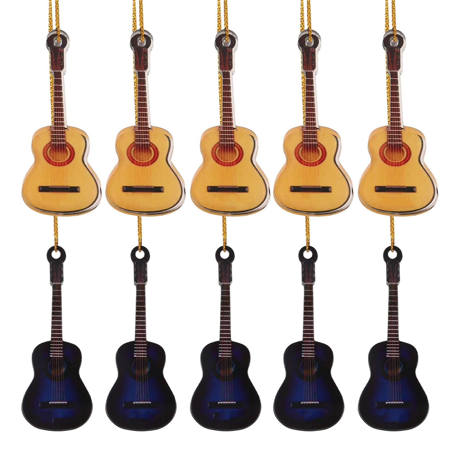 Alipis 10 Pièces Guitare Miniature de Noël en Acrylique pour Sapin, - Les Beatles, Paul McCartney, John Lennon, RIngo Starr, George Harrison Alipis 10 Pièces Guitare Miniature de Noël en Acrylique pour Sapin,
