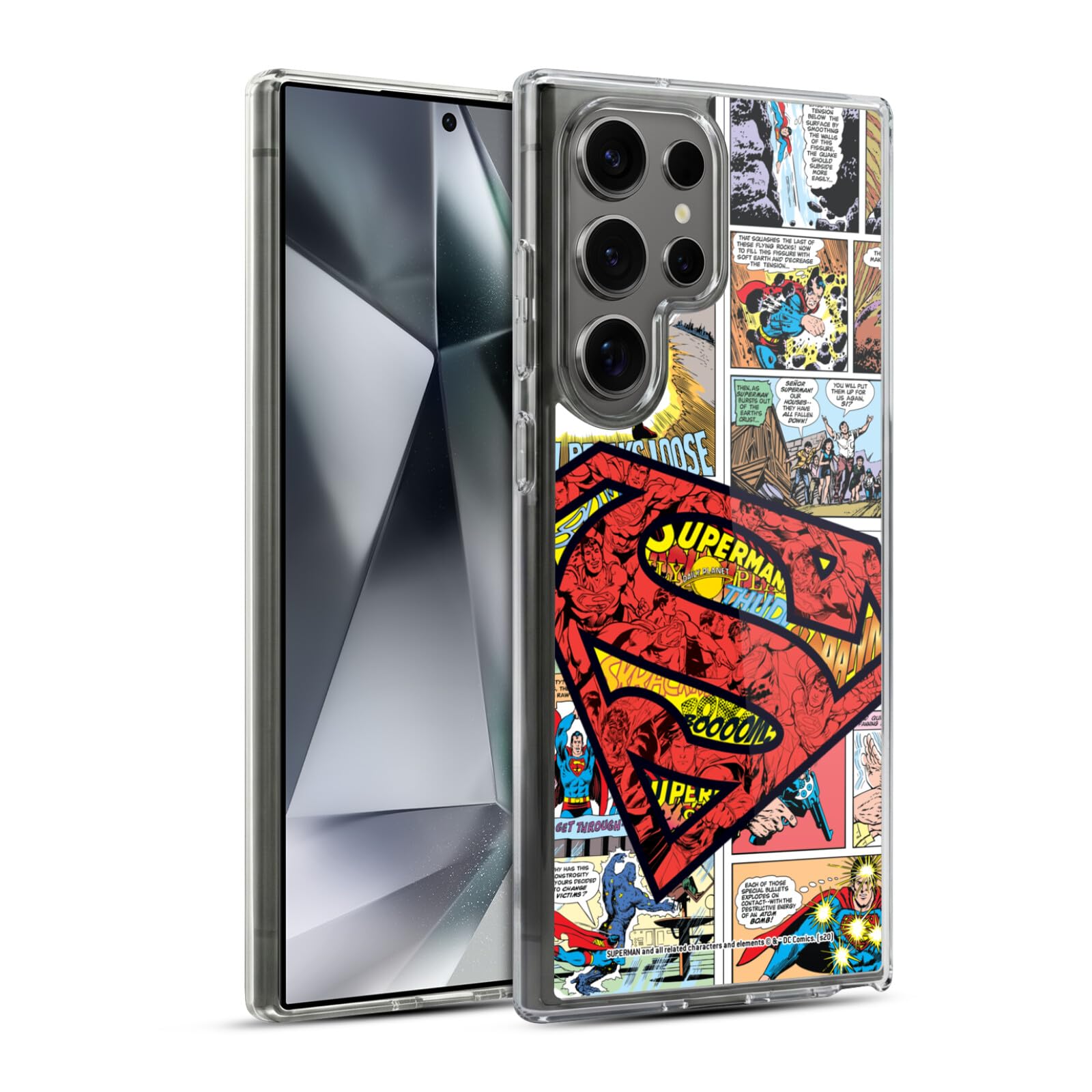 Head Case Designs Officially Licensed Superman DC Comics Oversized Logo Comicbook Art Gel Case [Military Grade Protection] Compatible with Samsung