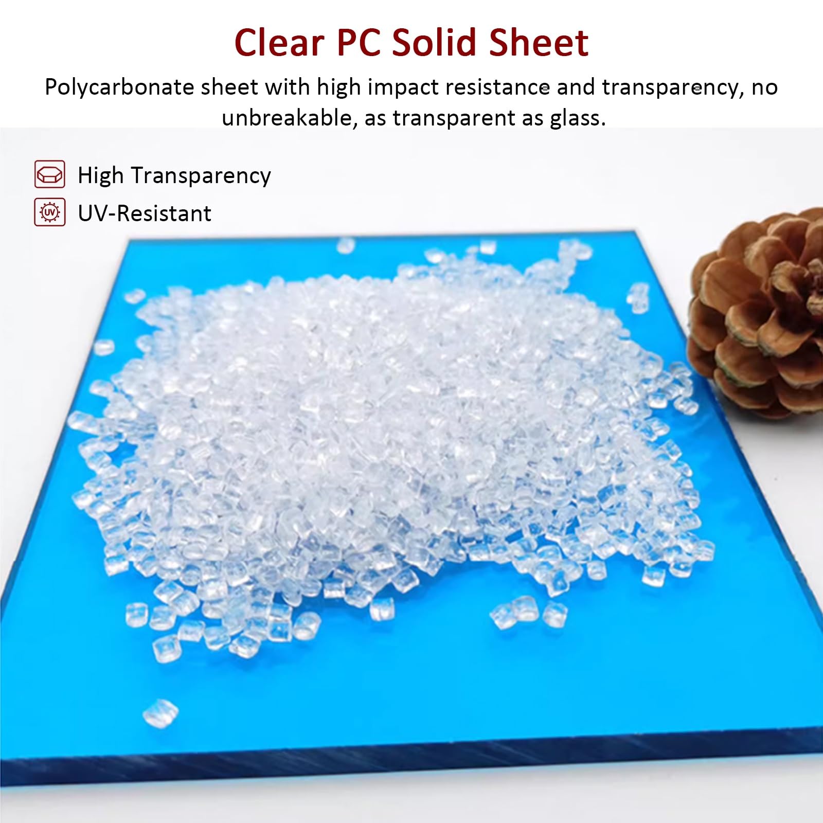 Policarbonato Laminas Hojas De Plástico Transparente Para Manualidades Flexible 1 1.4 1.6 2 MM Espesor, Cristal Transparente Para Marcos Fotos/Panel De Reemplazo Para Letreros Con Película Protectora