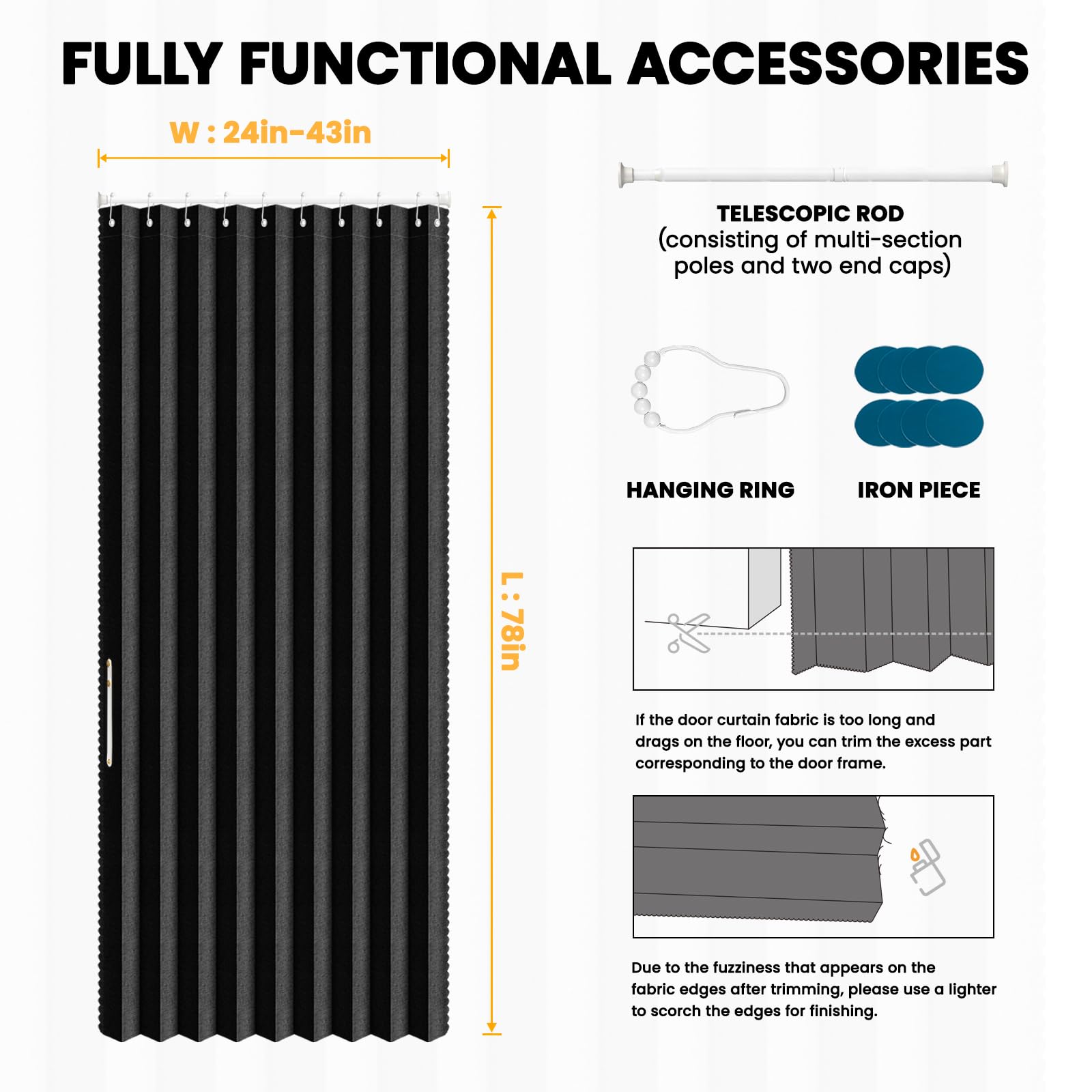 Amazon.com: AJAZZ Set: Curtain Rods No Drilling (28-39