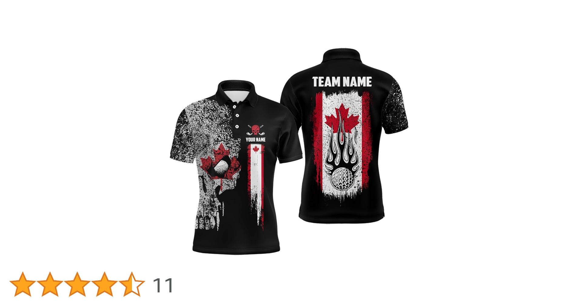 Generic Mens Golf Polo Shirts Red Canada Flag Maple Leaf