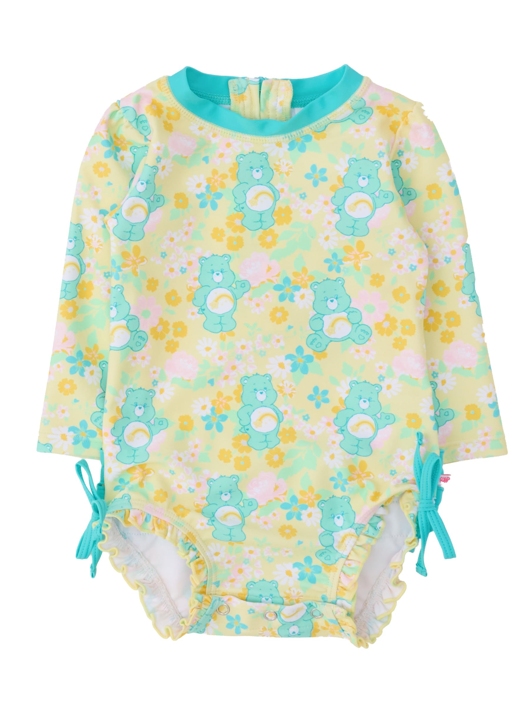 RuffleButts Baby Girls Novelty Baby One Piece - Rash Guard Swimsuit UPF 50+