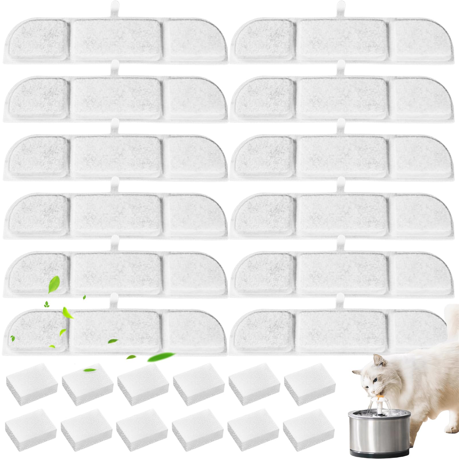 12 filtros para fuente de gato DownyPaws, inalámbrica, detector de movimiento, filtro para fuente de agua para gatos de 2,5 L, automática, DPWFP6