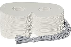 Lependor Blank White Eye Masks - 72 Pack Masquerade DIY Decor for Costume Party, Halloween