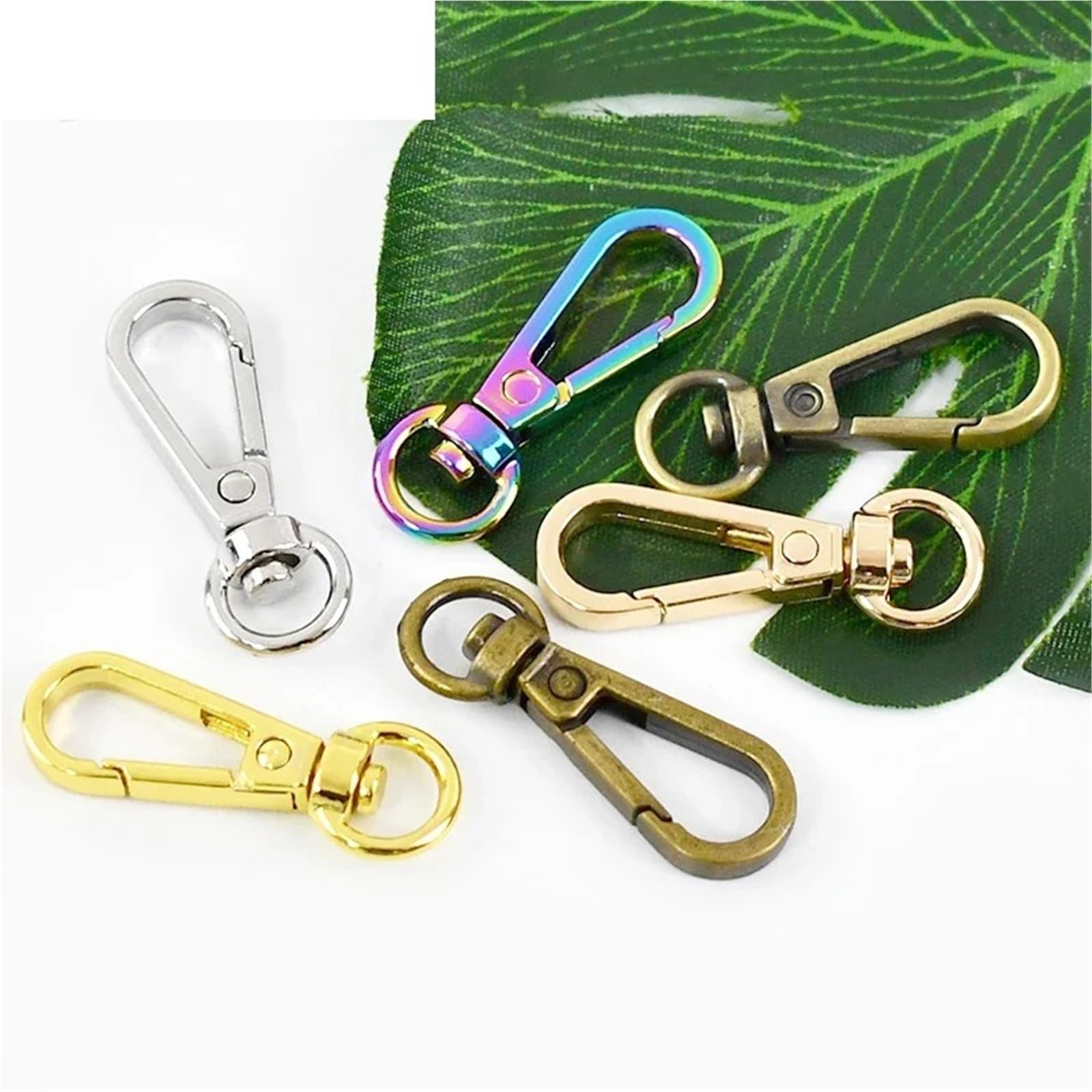 Ganchos De Metal Giratorio 5-30Pcs 8mm Bag Strap Metal Buckle Carabiner Keychain Swivel Lobster Clasp Webbing Belt Snap Hook DIY(Colored,8x38mm-30Pcs)