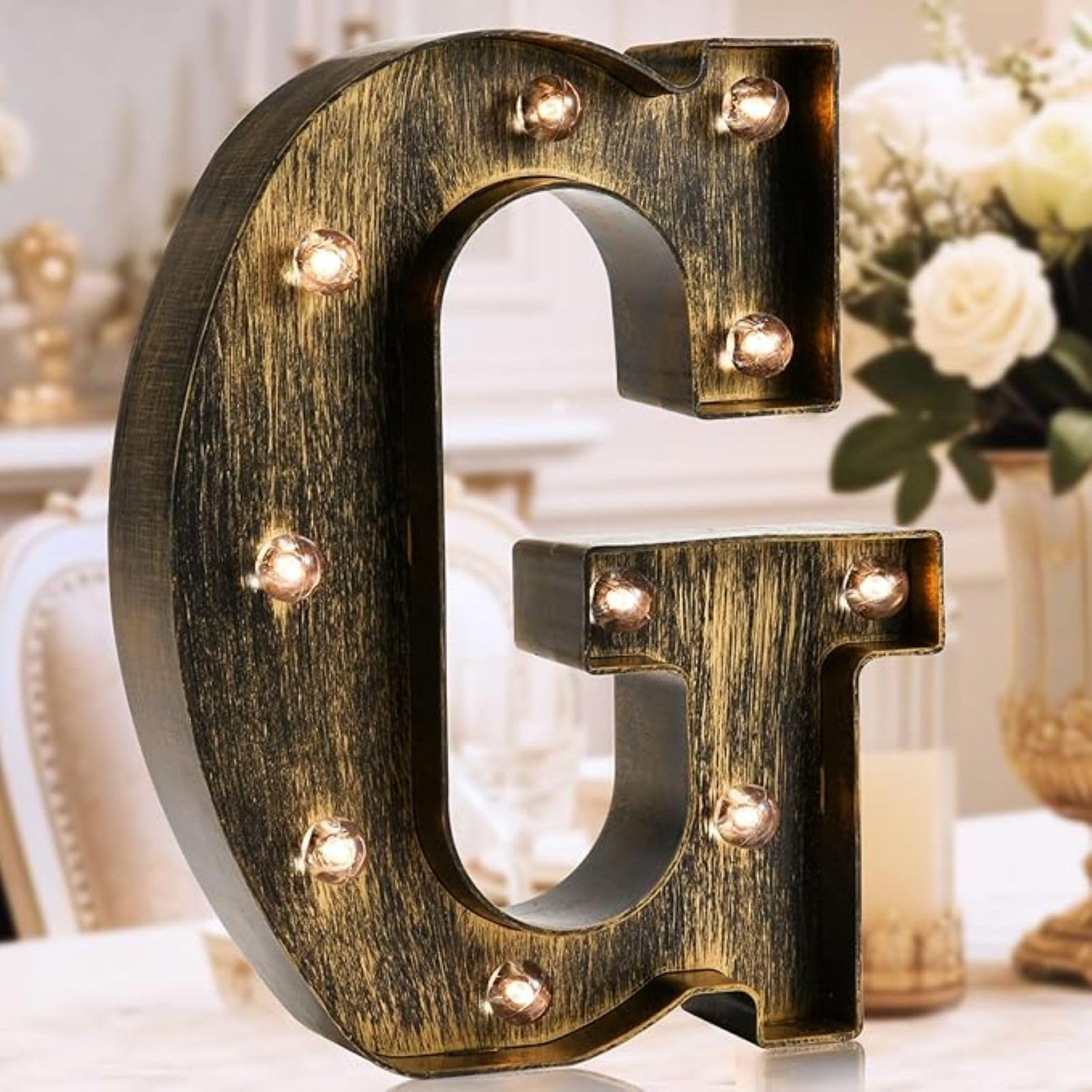 Jemnpela LED Marquee Letter Number Sign Lights Glitter Light Up Alphabet Figure Night Light for Birthday Party Wedding Home Bar Holiday Wall Decoration