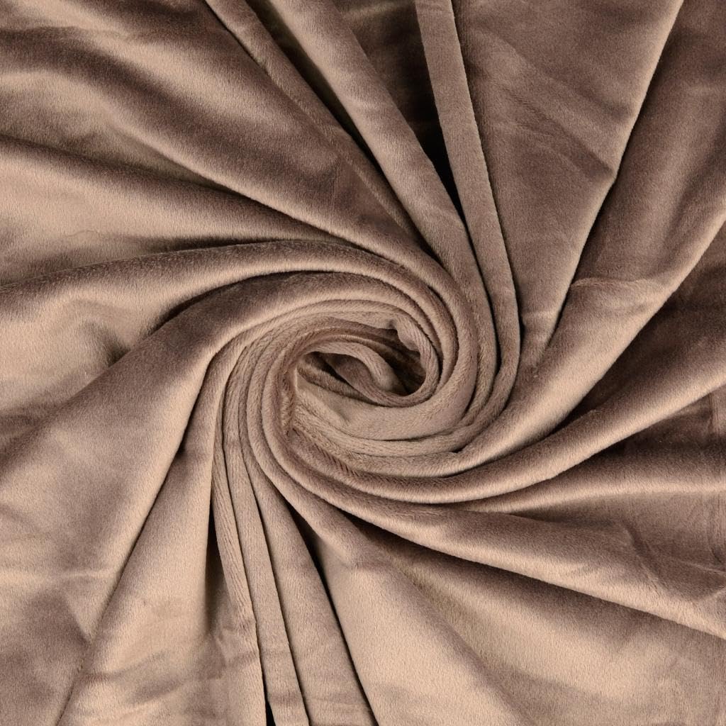 Squish Cuddle Fleece Velour Fabric Material Chocolate Brown 1/8MTR