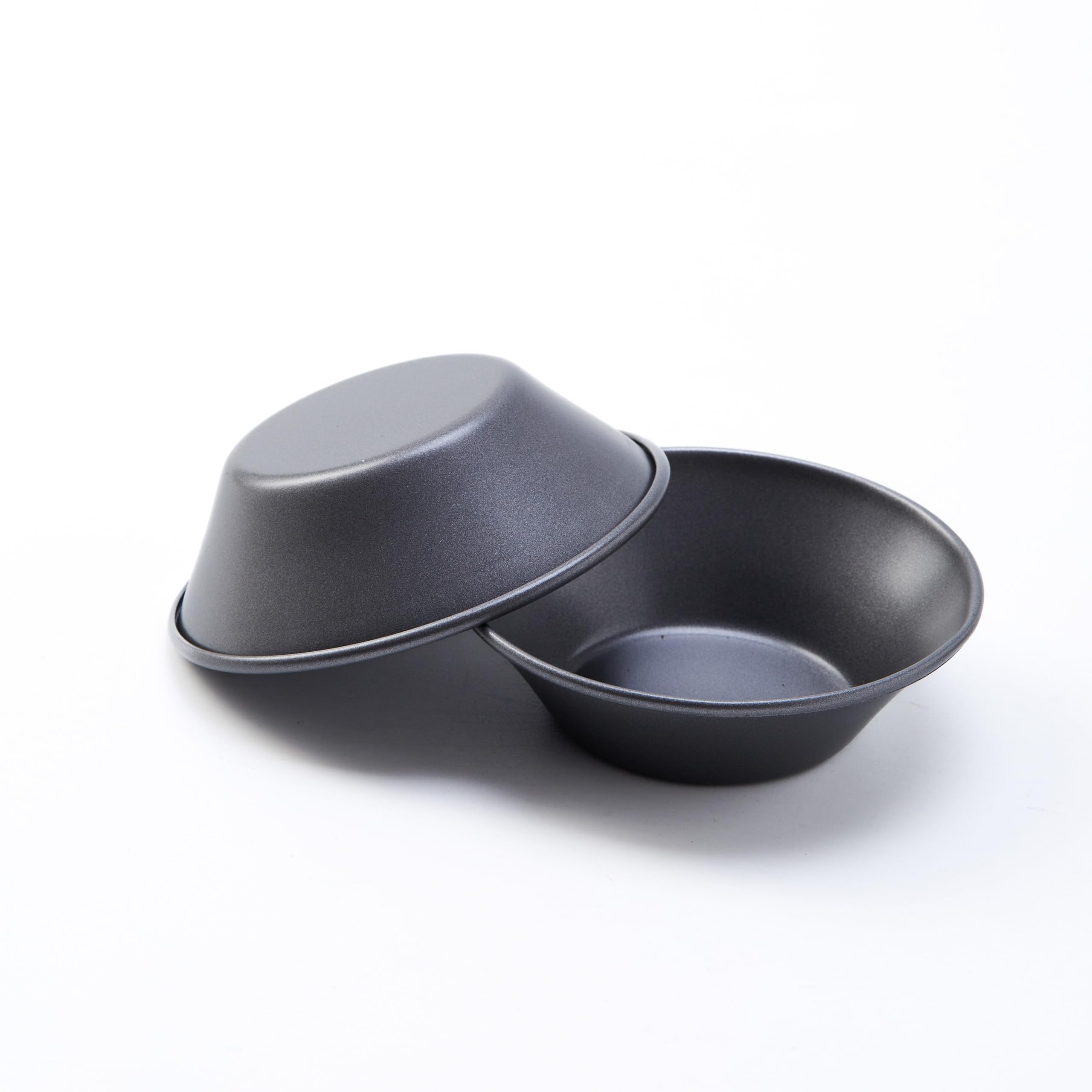 Moules à tarte Pastel de Nata en acier au carbone – Lot de 8 moules à tarte à œufs pour la cuisson, moules à tarte mini antiadhésifs et à custard, plateaux réutilisables pour coques de