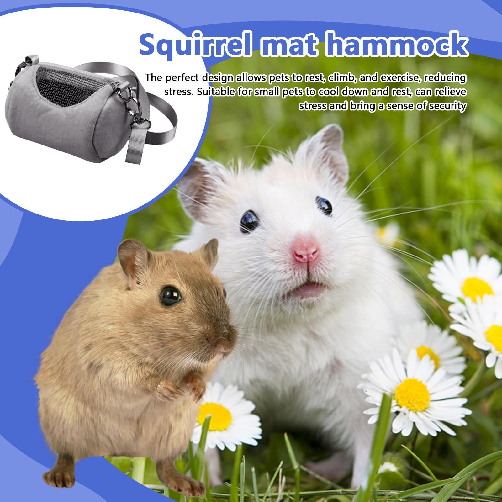 Sac de Transport pour Hamster – Petit Sac de Voyage pour Animaux de Compagnie de 11 cm, de Transport en Velours Respirant, bandoulière réglable, à Dos de Poche pour Animaux de Compagnie, fourr