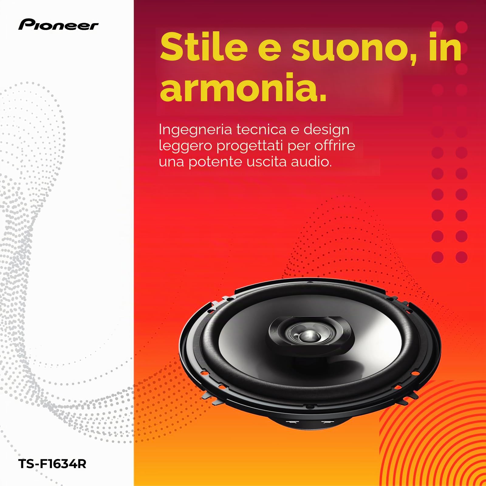 Pioneer TS-F1634R Rotondo 2-vie altoparlante auto