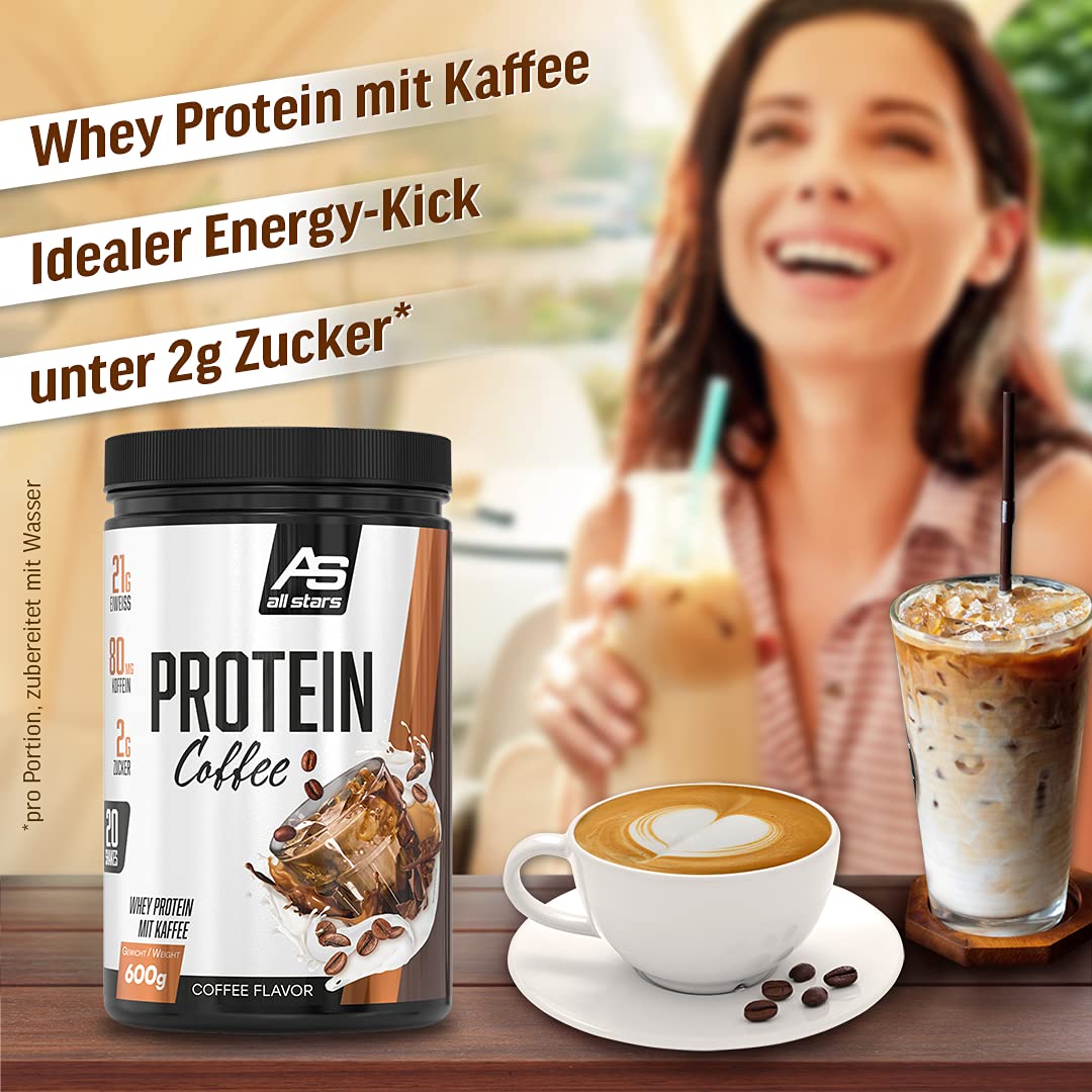 ALL STARS Protein Coffee 600g - Kaffee Proteinpulver mit 21g Eiweiß pro Portion und 80mg Koffein, Hochwertiger Aminosäuren Komplex, Zucker- und fettarm