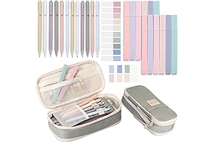 Nicpro 39 Pcs Aesthetic School Supplies with Big Capacity Pencil Case Set for Students