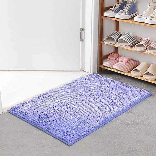 Miniatura 10 de JAIJY Alfombra de baño rectangular Sloid suave y absorbente de felpilla, alfombra de baño de microfibra, antideslizante, lavable a máquina, alfombra