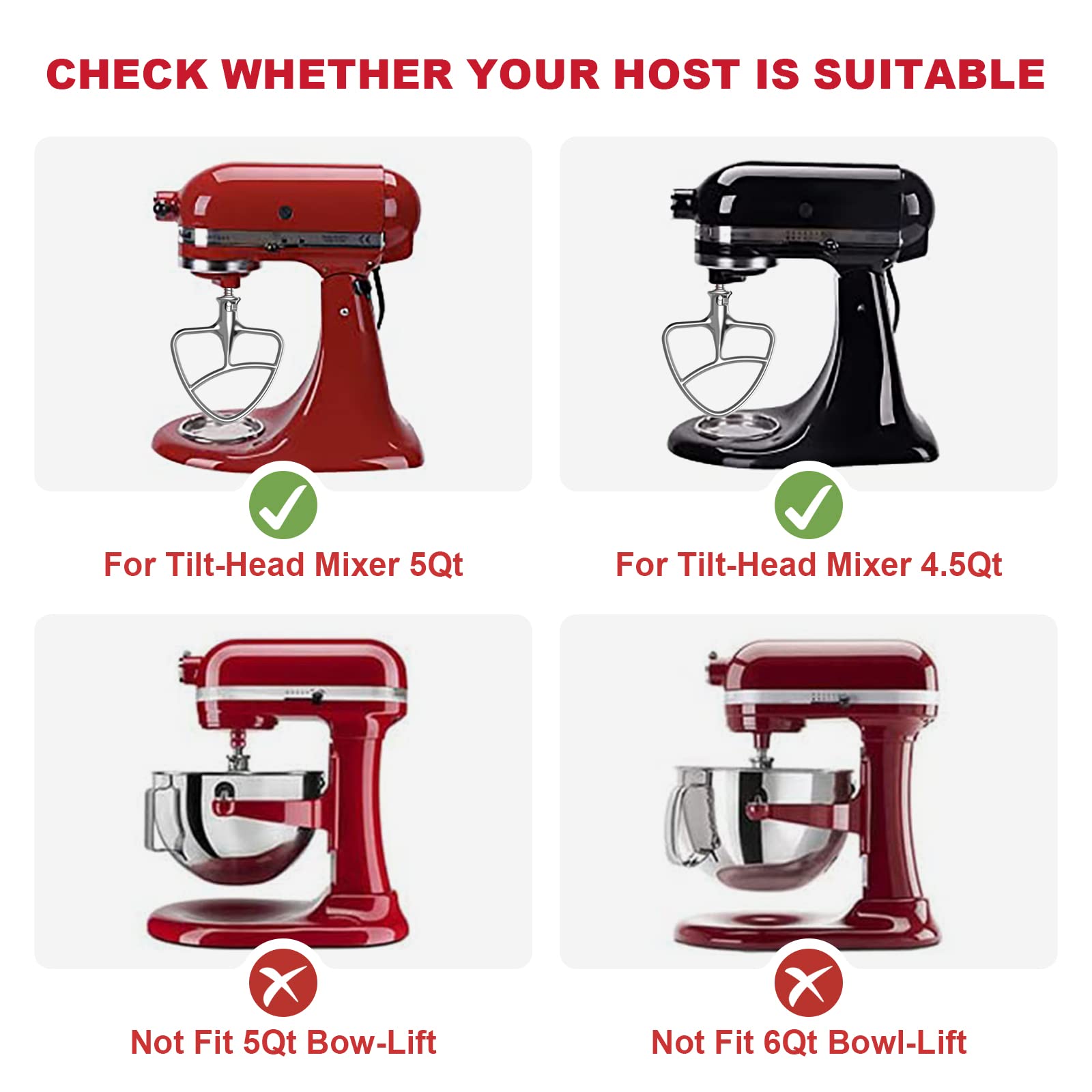 1 PC Mixerschale 4,5qt/5qt Edelstahl Für KitchenAid Rührschüssel Silber