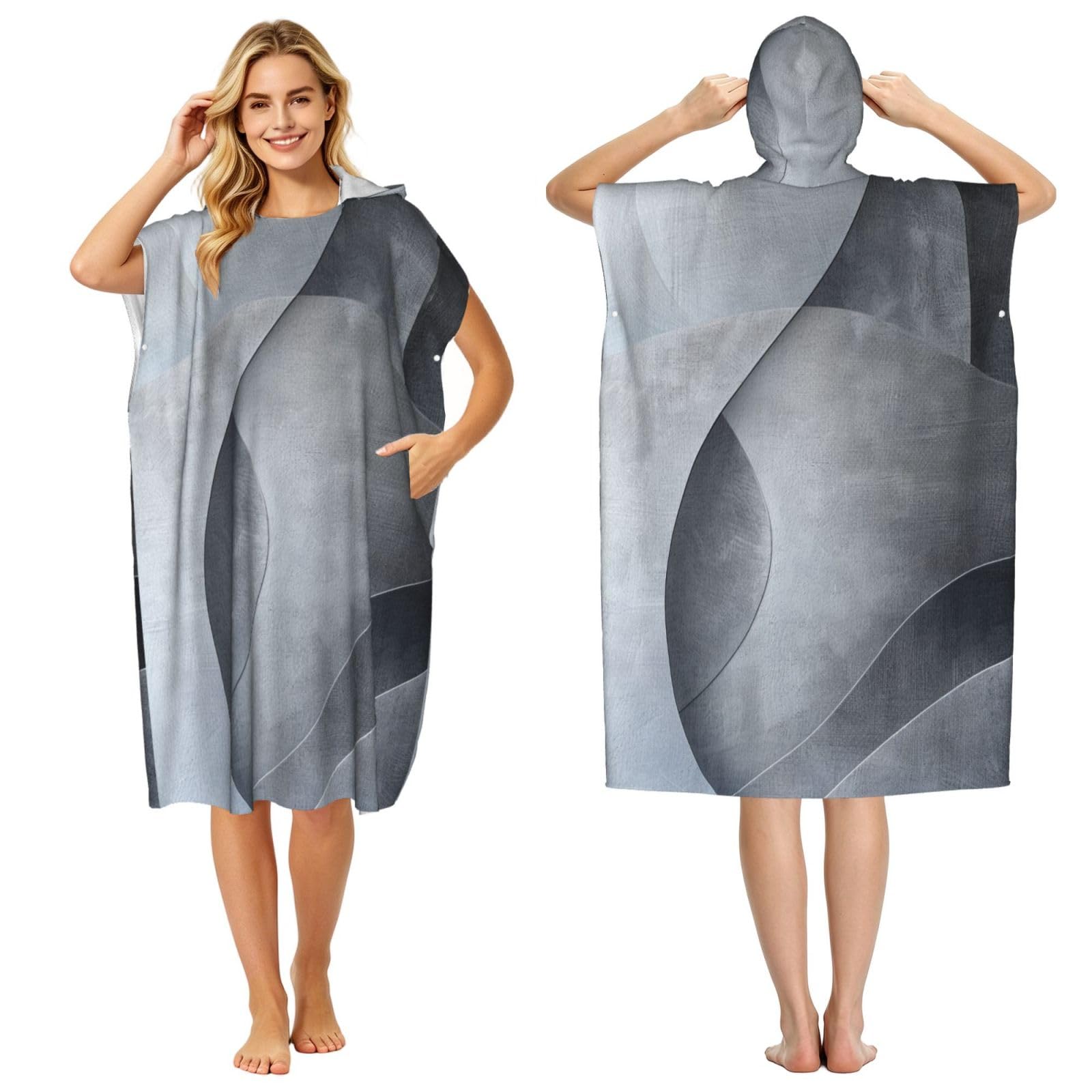 DTHKJNLSF Frosted Adult Hooded Beach Poncho Towel
