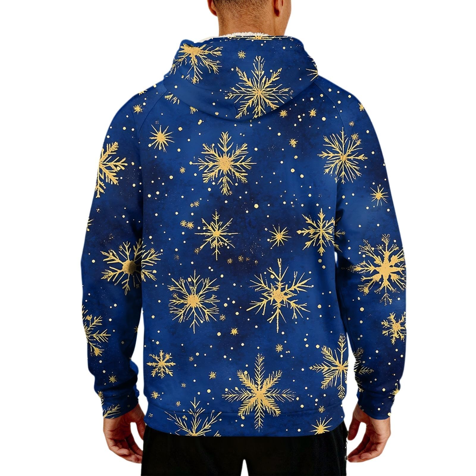 Sudadera con capucha con forro polar para hombre, diseño de árbol de Navidad, Papá Noel, cálido, manga larga, suéter, novedad, disfraces navideños, ropa de vacaciones, incluye