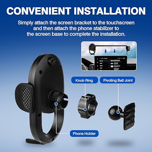 Vista 60 de Autorder Soporte de teléfono de automóvil para Toyota C-HR CHR 2019-2022, soporte de teléfono con organizador de tablero, pantalla de 8 pulgadas