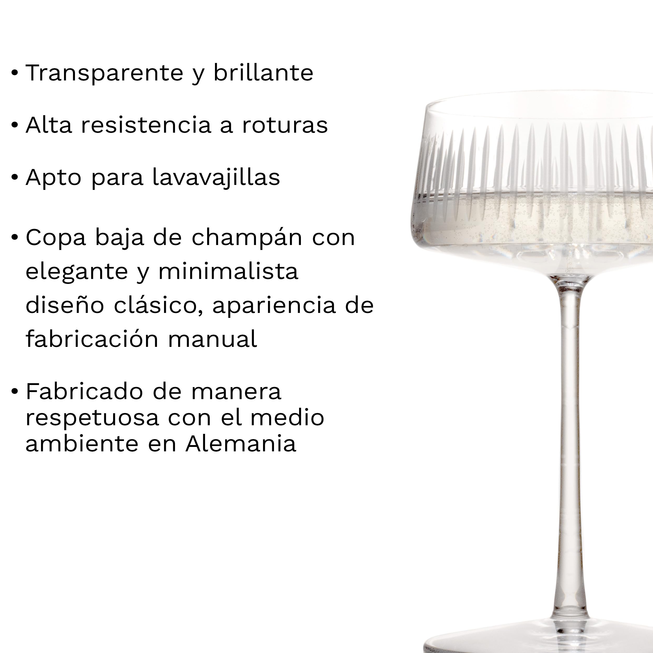 Stölzle Lausitz SOHO Copas de Champán Coupe Set de 6 275ml – Elegantes Copas para Champagne y Cócteles – Copas de Cristal de Alta Calidad – Aptas para Lavavajillas, Made in Germany