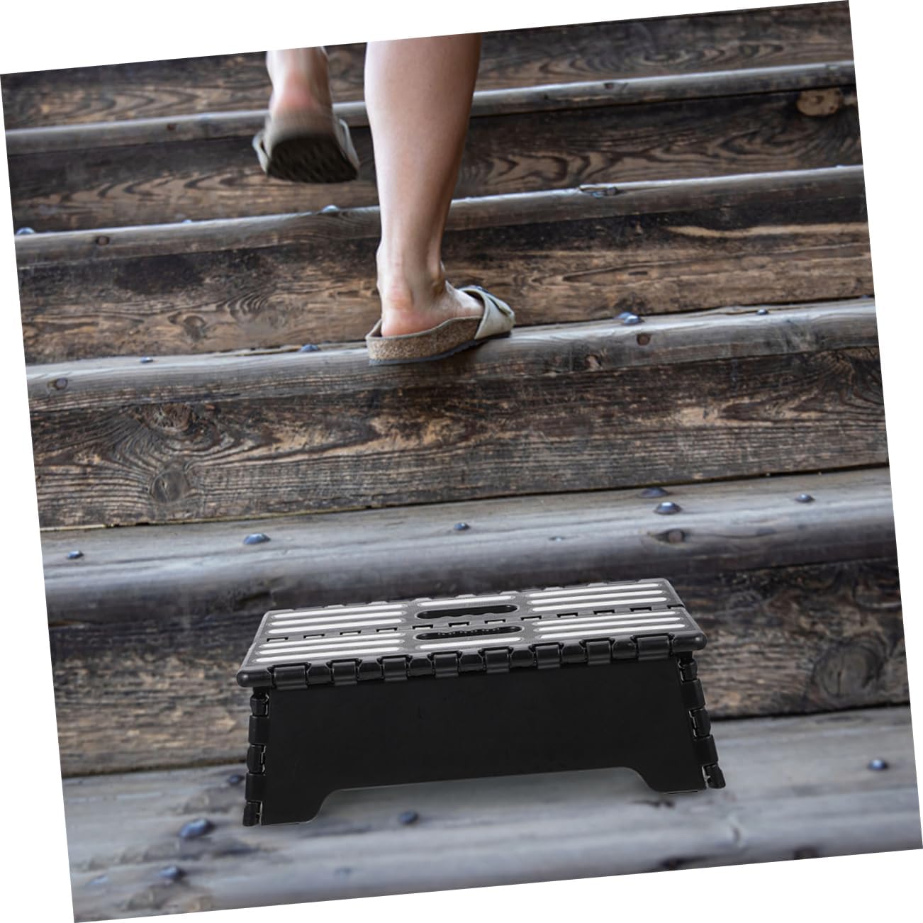 Zerodeko Foldable Step Stool for Seniors Lightweight Non- Portable Stool for Use for Gardening Car Maintenance and Elderly Assistance