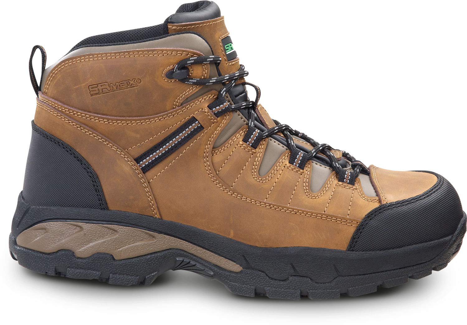 SR Max Winston, Men's, Brown, Hiker Style Comp Toe EH, Slip Resistant Work Shoe (7.0 M)