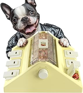 KADTC Dog Paw-Activated Rolling Puzzle Game Toy Level 2 in 1 Puppy Treat Toys Capacity 14oz Slow Feeder Adjustable Interactive Food Dispenser For Small/Medium Dogs Brain Mental Stimulation Healthy