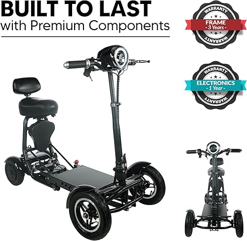 Miniatura 56 de MS-3000 Scooter eléctrico para adultos, scooters plegables para personas mayores, scooter de movilidad de 4 ruedas con silla, scooter eléctrico