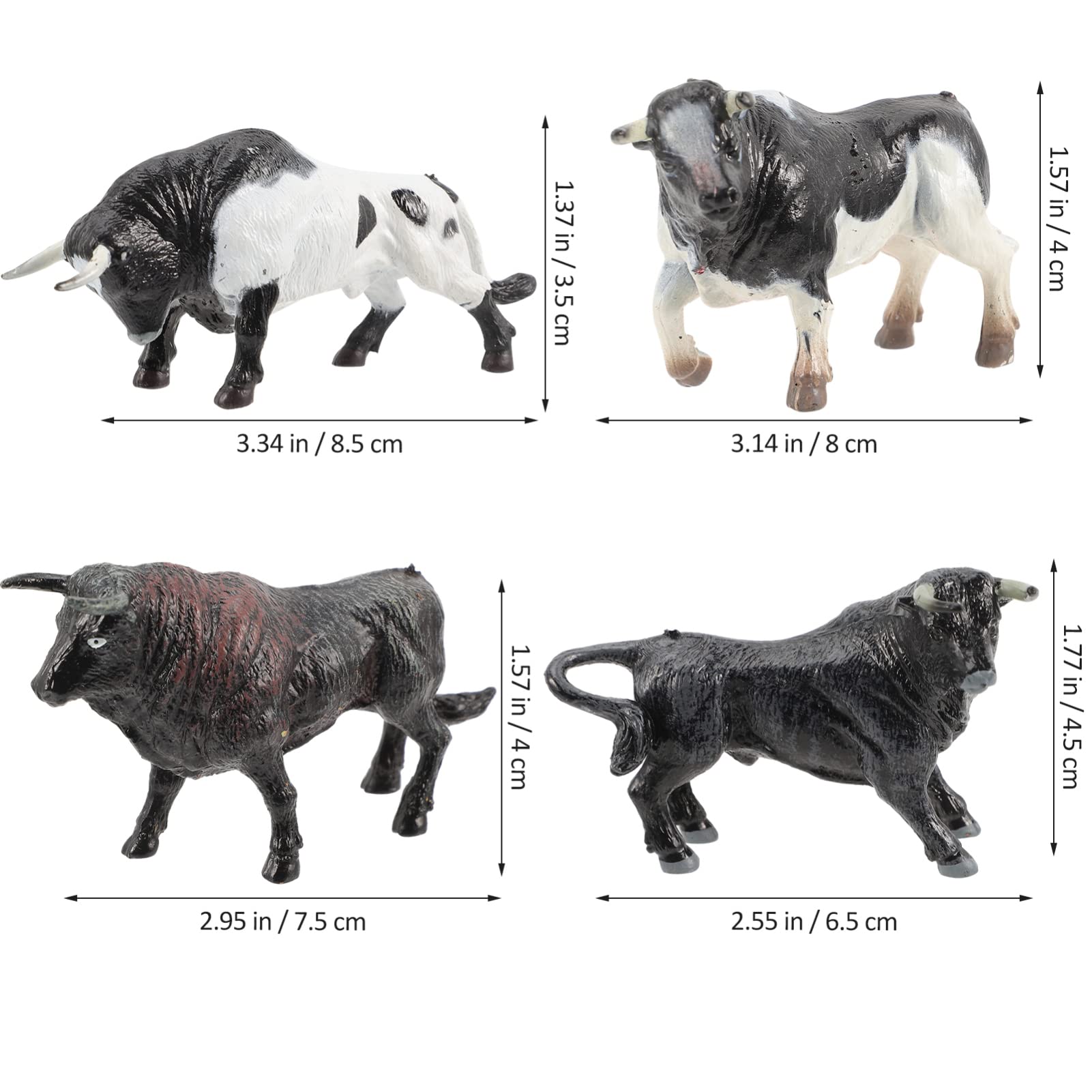 Amazon.co.jp: ミニチュア牛フィギュア4点セット ミニ牛モデルおもちゃ