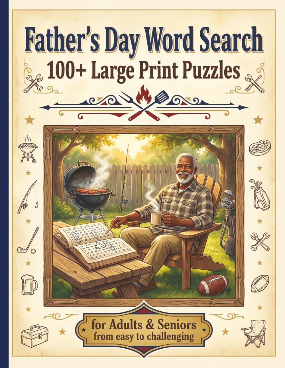 Father's Day Word Search Puzzle Book for Adults and Seniors: 100+ Large Print Puzzles | For Adults & Seniors | From easy to challenging | Hunting, ... Series to Discover, Learn, Relax & have FUN)
