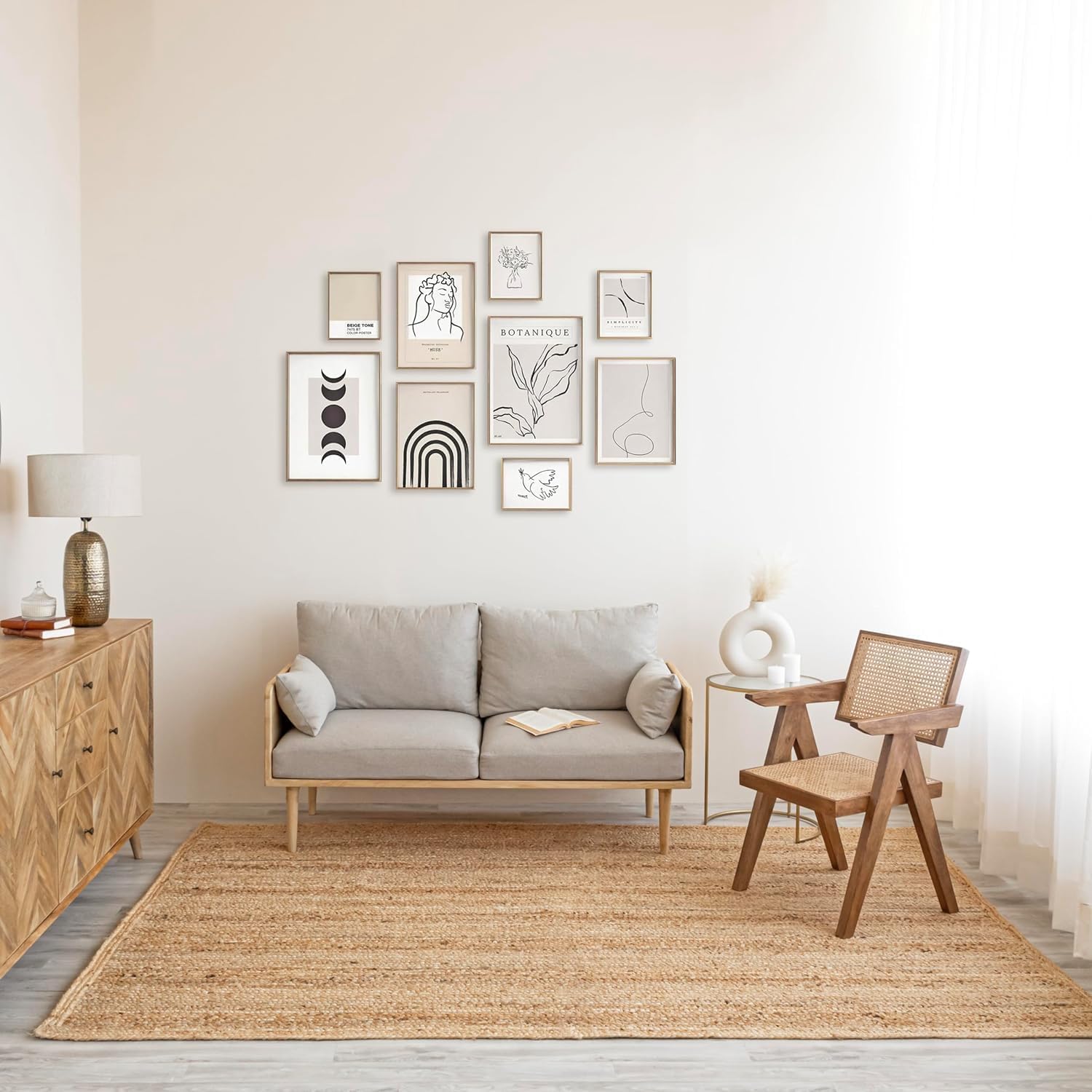 THE HOME TALK Natural Handcrafted Jute Rug - 6X9 FT|Traditional Carpet For Living Room,Kitchen,Entryway,Bedroom,Dining Room|Rustic Bohemian Decor|Durable,Sustainable,Anti-Skid Carpets for Centre Table