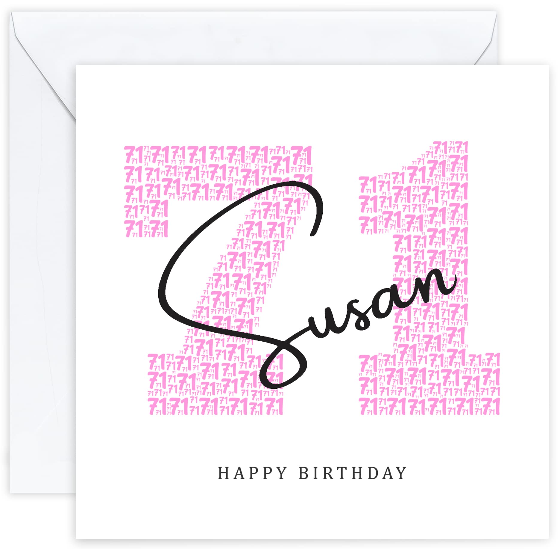 Personalised 71st Birthday Card - Seventy First Birthday Card for Seventy One 71 Year Old Women Mum Wife Gran Grandmother Nan Mother Aunt Sister Her Woman (Age 71)