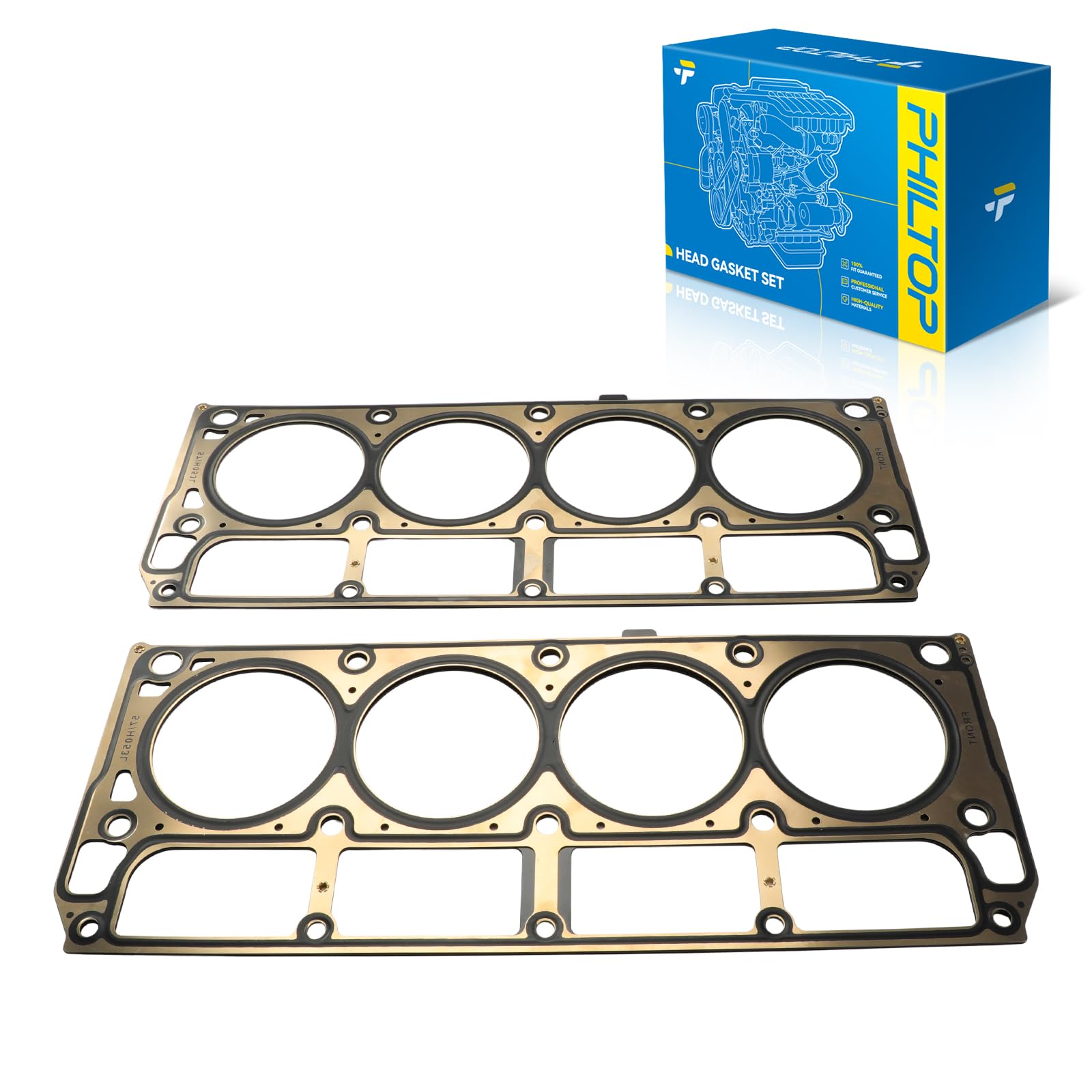 PHILTOP 12589226 MLS Head Gasket Fit for Chevy Silverado 1500 Tahoe Suburban Avalanche Express Corvette Camaro, GMC Sierra Yukon XL 1500 Savana, for 4.8L 5.3L 5.7L 6.0L Engine Cylinder Head Gasket