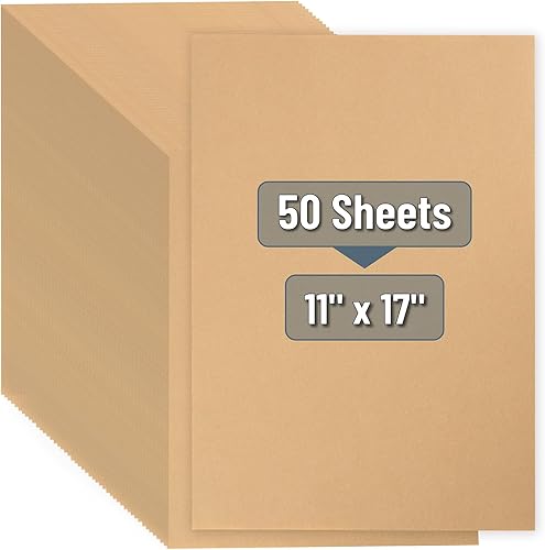 Mr. Pen - Hojas de papel Kraft, paquete de 50, 11 "x 17", papel Kraft, papel para manualidades marrón, hojas de papel para manualidades, papel